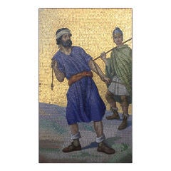 Roman Solider & Slave Glass Mosaic Wall Hanging