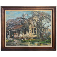 Vintage Unique Maurice Logan Farmhouse Painting