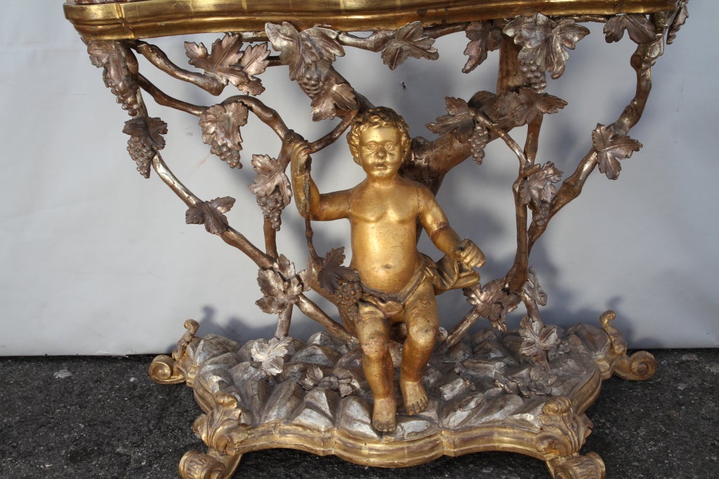 Gilt Baroque Nature Inspired Console