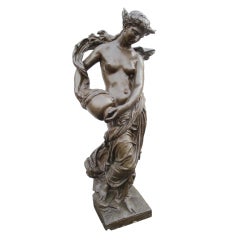 Monumental Italianate Figural Bronze