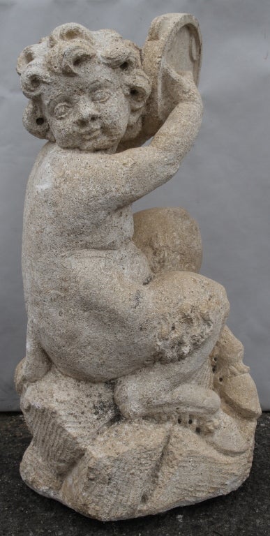 Vincenzo Italian Stone Satyr with Tamborine