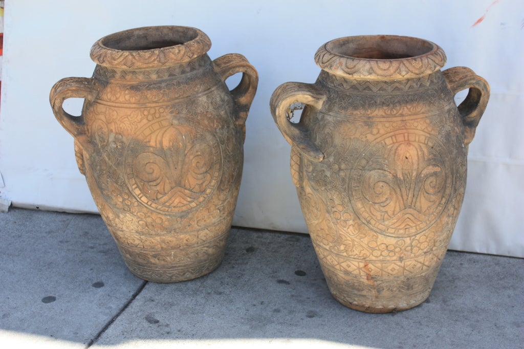 Large Italian Terra Cotta Oil Jars