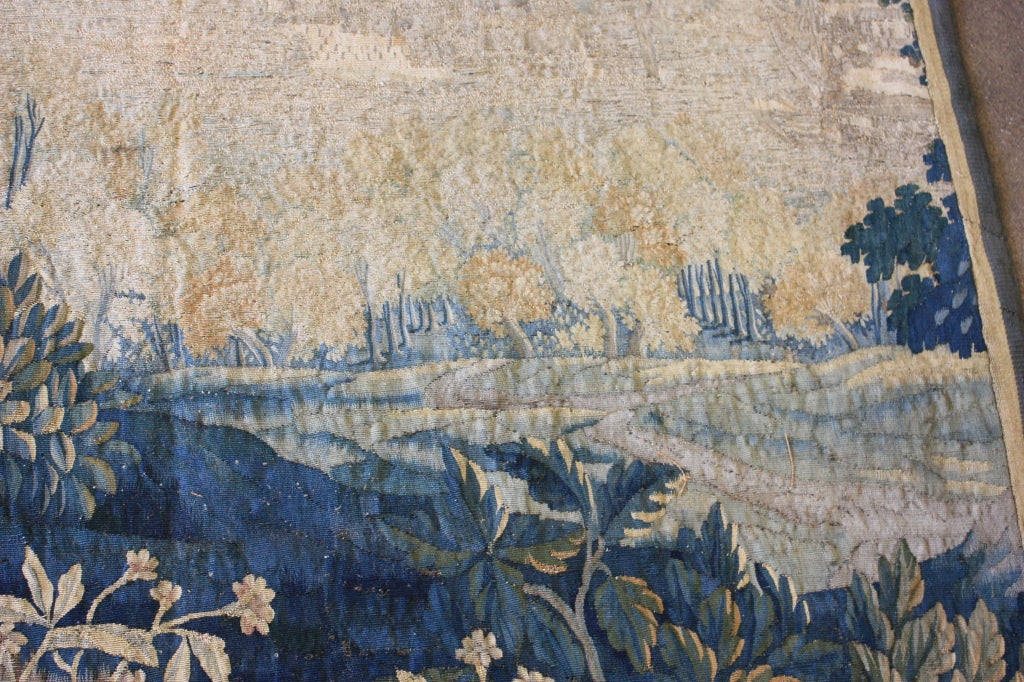 18th Century and Earlier Early Flemish Verdure Tapestry