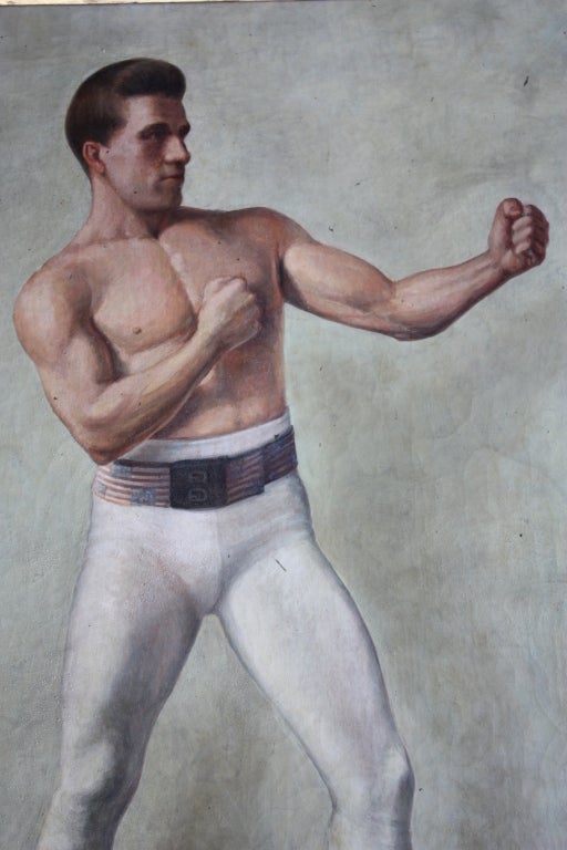 A classic set showing the opponents squared off in separate images done in a pleasing pallet in detailed original period frames. Done with a good hand showing nice definition including an American flag belt on one.