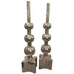 Pair of Stiffel Graduated Brass Ball Table Lamps
