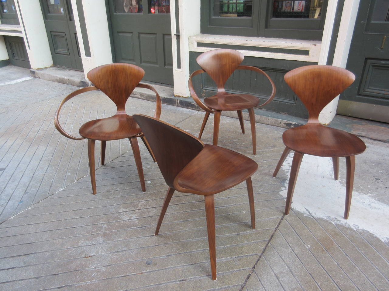 Norman Cherner Pair of Armchairs in Walnut