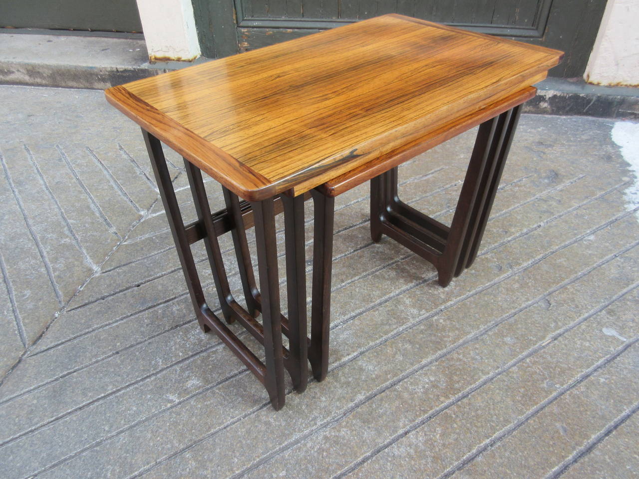 Danish Rosewood Nesting Tables In Excellent Condition In Philadelphia, PA