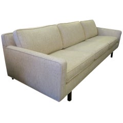 Mid-Century Low Back Sofa with brass stretchers