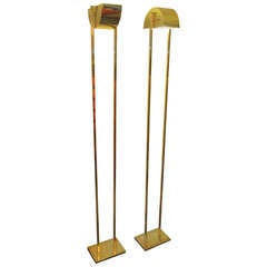Koch and Lowy Pair of Pivoting  Brass Floor Lamps