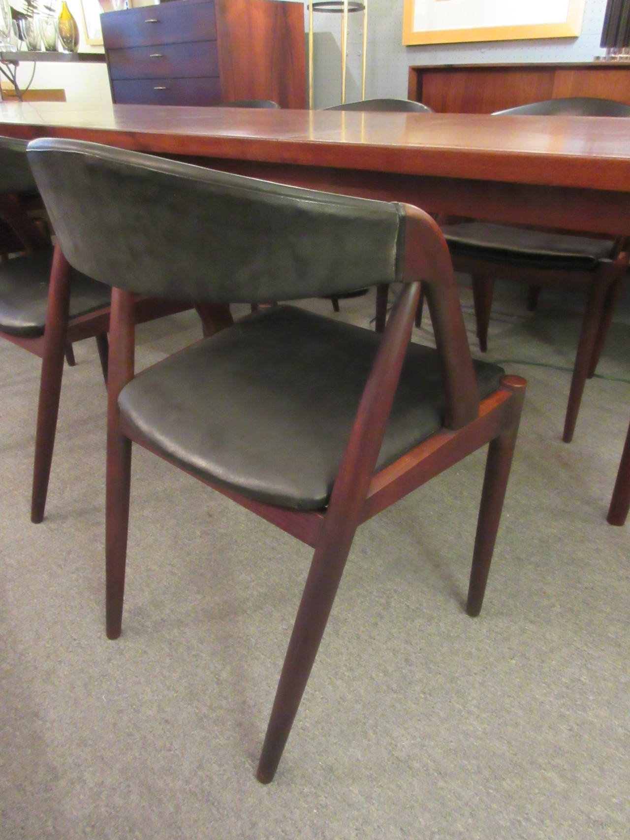 Kai Kristiansen Table Eight A Frame Chairs In Excellent Condition In Philadelphia, PA