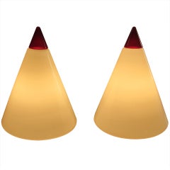 Retro Pair "Mont Blanc"  Vitosi  Glass  Lamps