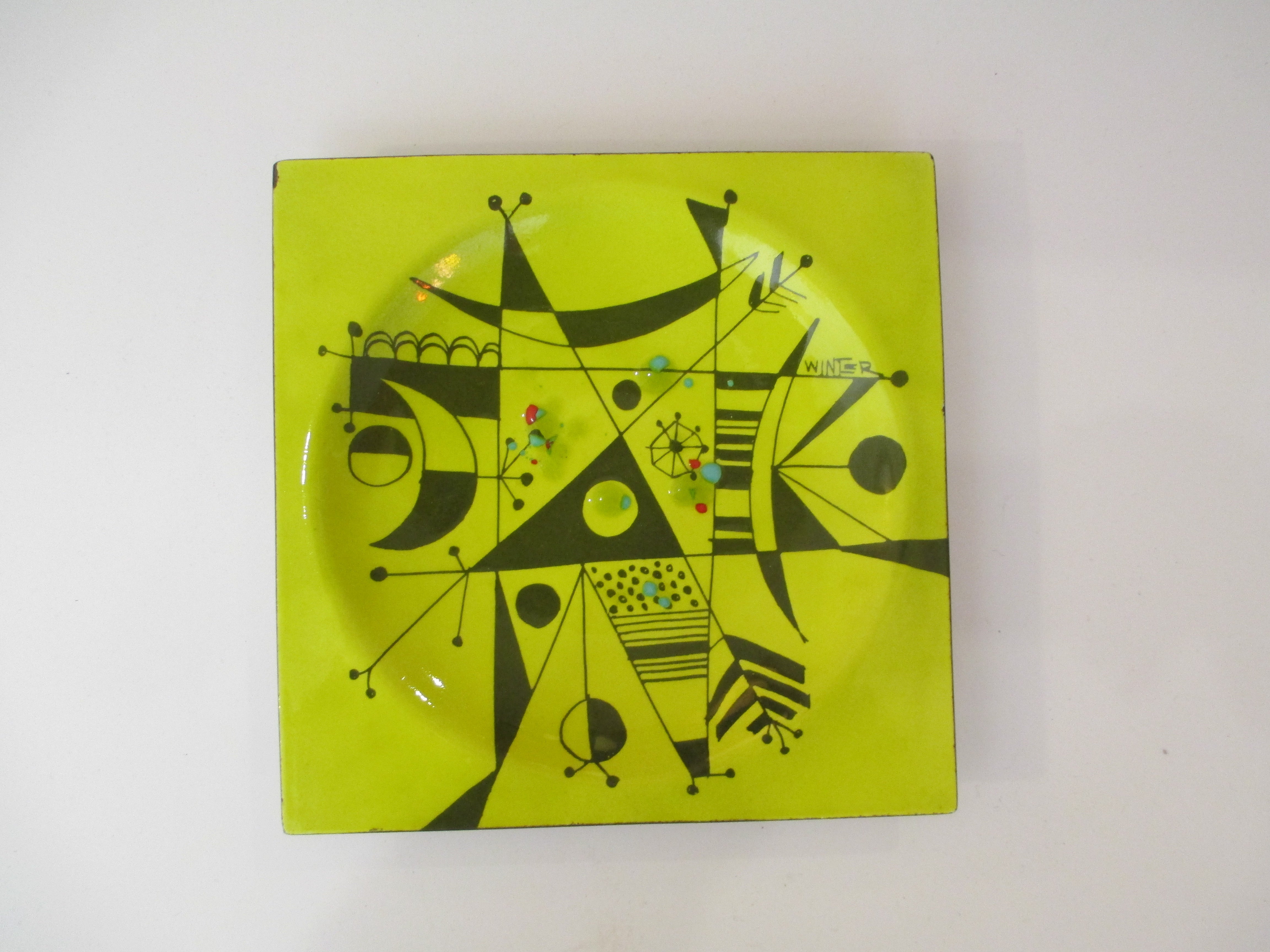 Edward Winter signed Enamel on copper dated 1963