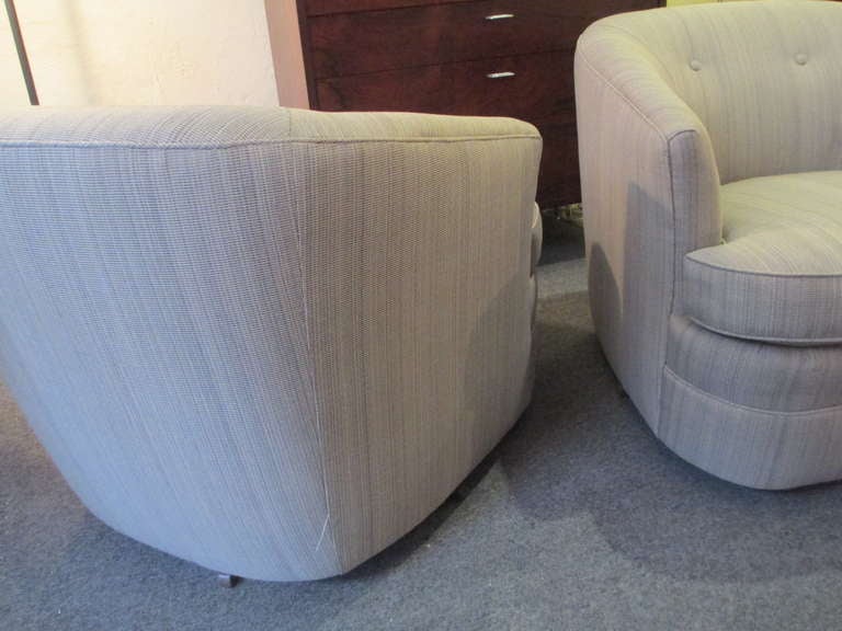 Pair Swivel Barrel Chairs 2