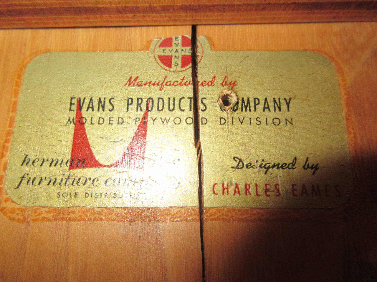 American Charles Eames Evans Label DCW Chair in Calfskin