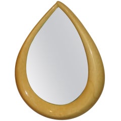 1970's Parchment Teardrop Mirror
