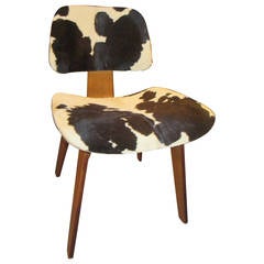 Vintage Charles Eames Evans Label DCW Chair in Calfskin