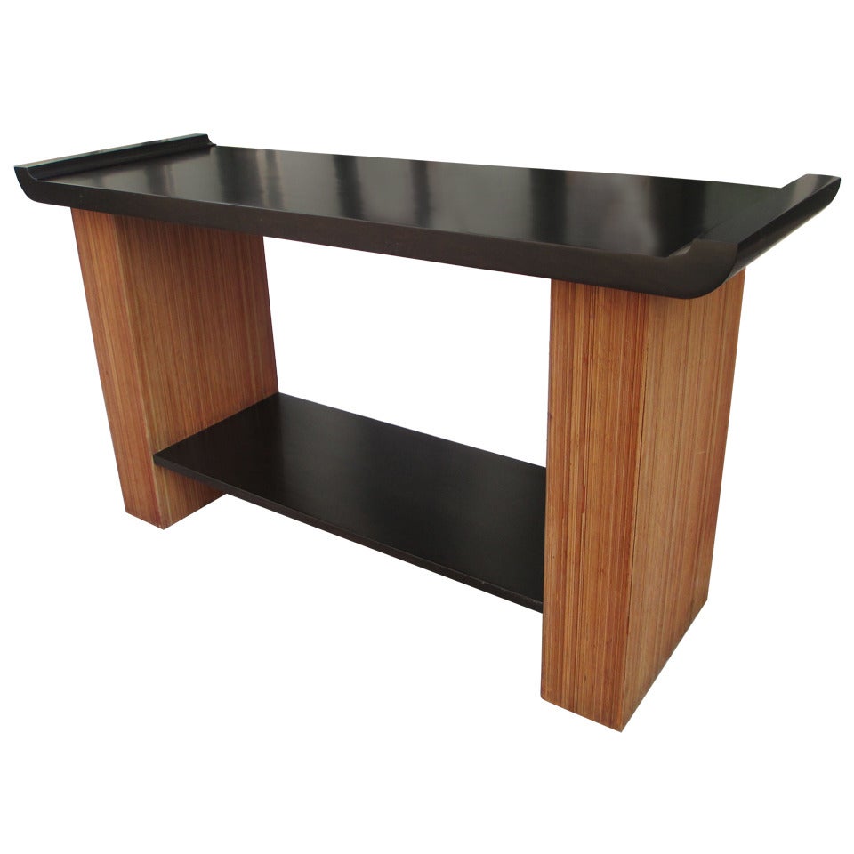 Paul Frankl Cerused Oak Console for Brown and Saltman