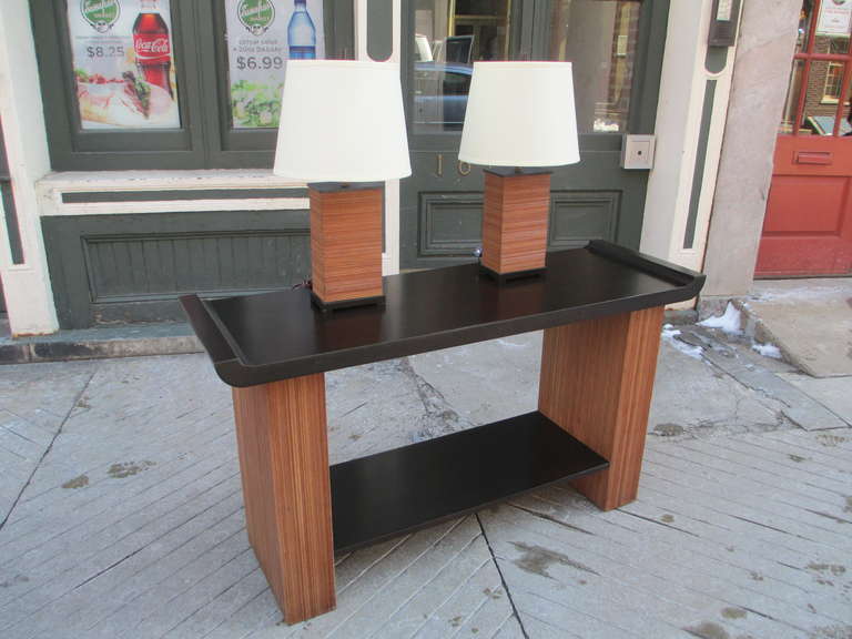 Mid-20th Century Paul Frankl Cerused Oak Console for Brown and Saltman