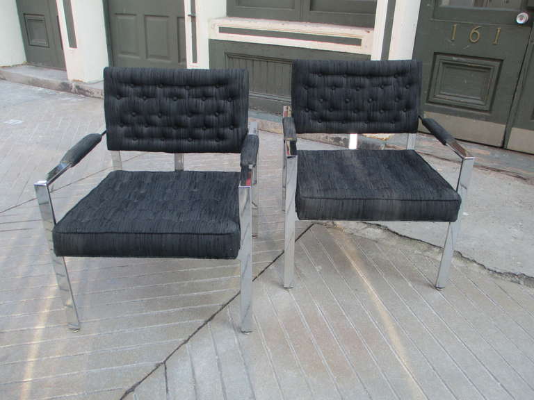 Mid-20th Century Milo Baughman For Thayer Coggin Pair of Arm Chairs