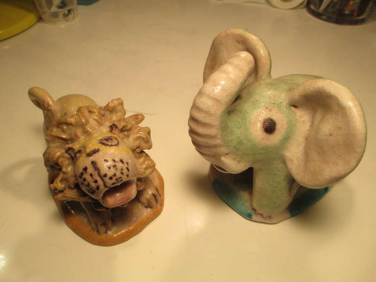 Great Gambone Animals from the series.  Both are in perfect condition and priced SEPARATELY.......  Elephant is larger than listed measurements below.  Elephant measures 6