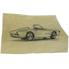 Raymond Loewy Concept Avannti Roadster Original Drawing