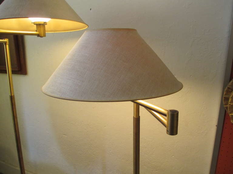 American ONE Walter von Nessen Adjustable Floor Lamp in Brass