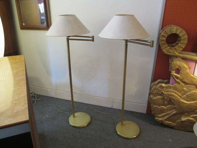 ONE Walter von Nessen Adjustable Floor Lamp in Brass 2