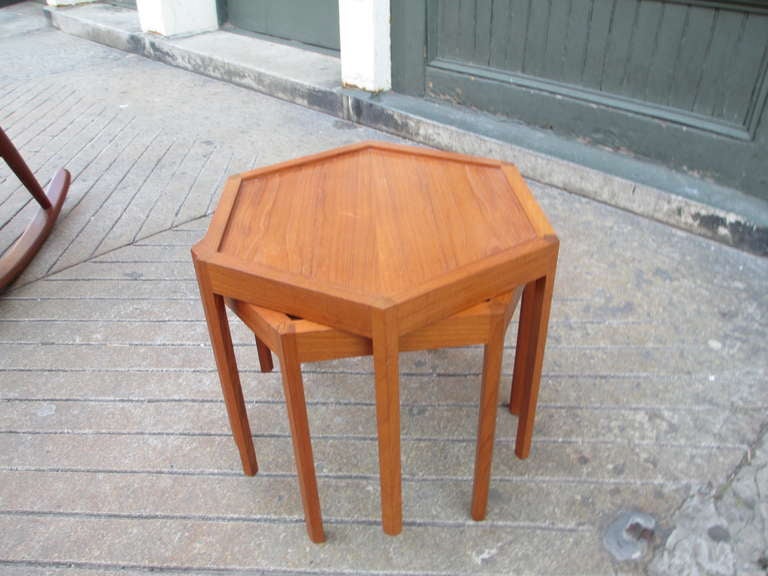 Hans C. Andersen Teak  Octogonal Stacking Tables