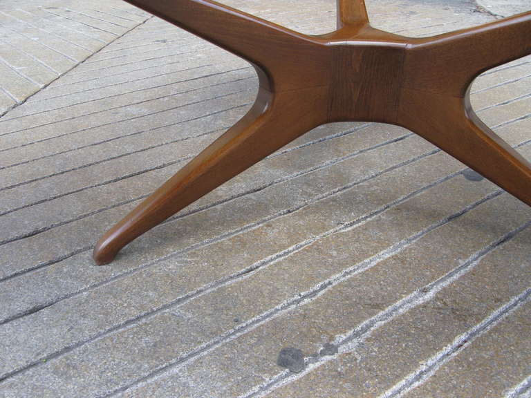 Mid-Century Modern Erno Fabry for Fabry Associates Walnut and Glass Coffee Table