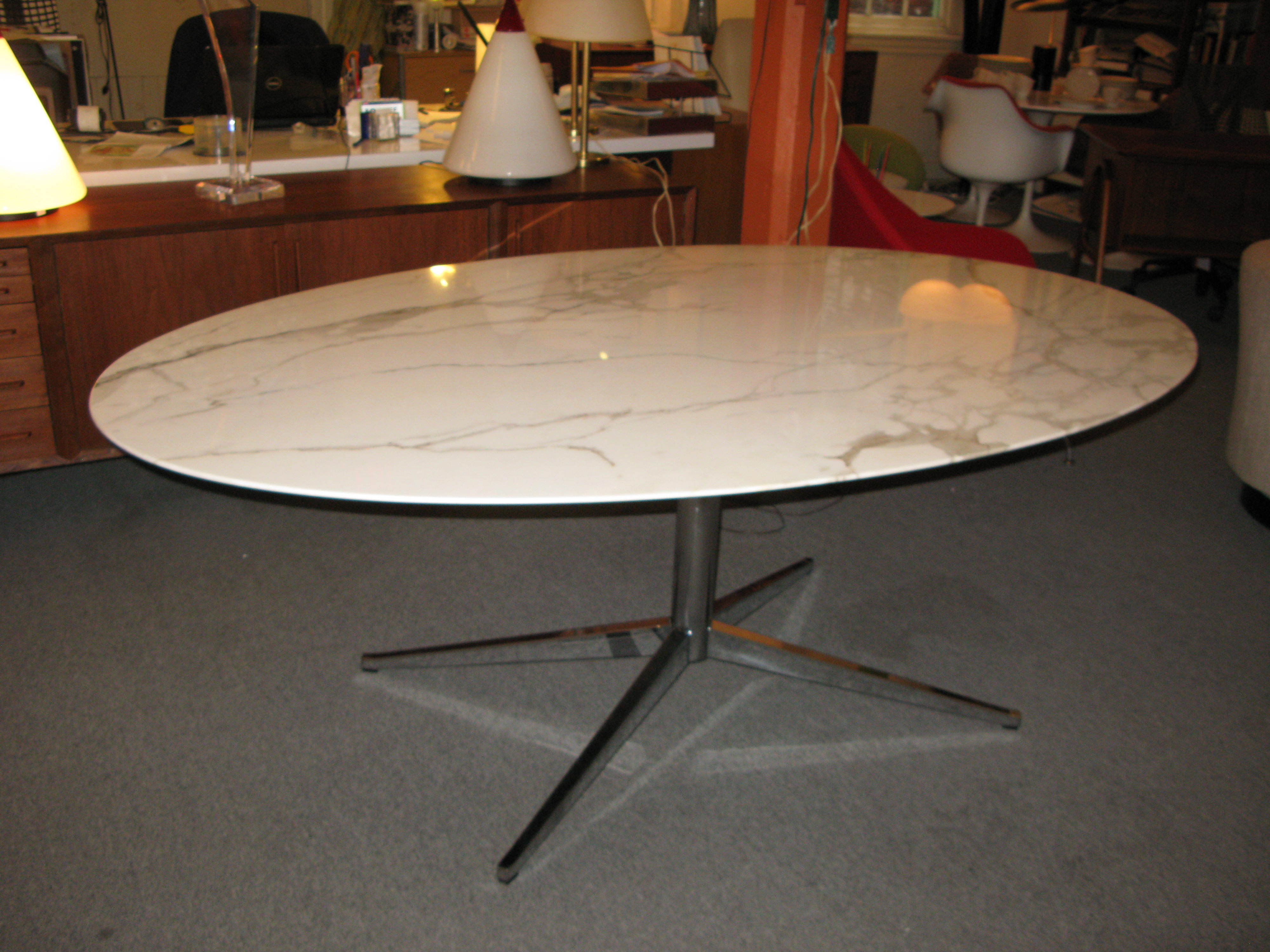 Florence Knoll for Knoll International  Marble-Top Oval Table/Desk