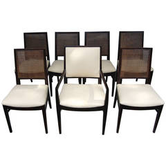 John Stuart Set of 8 Ebonized Dining Chairs