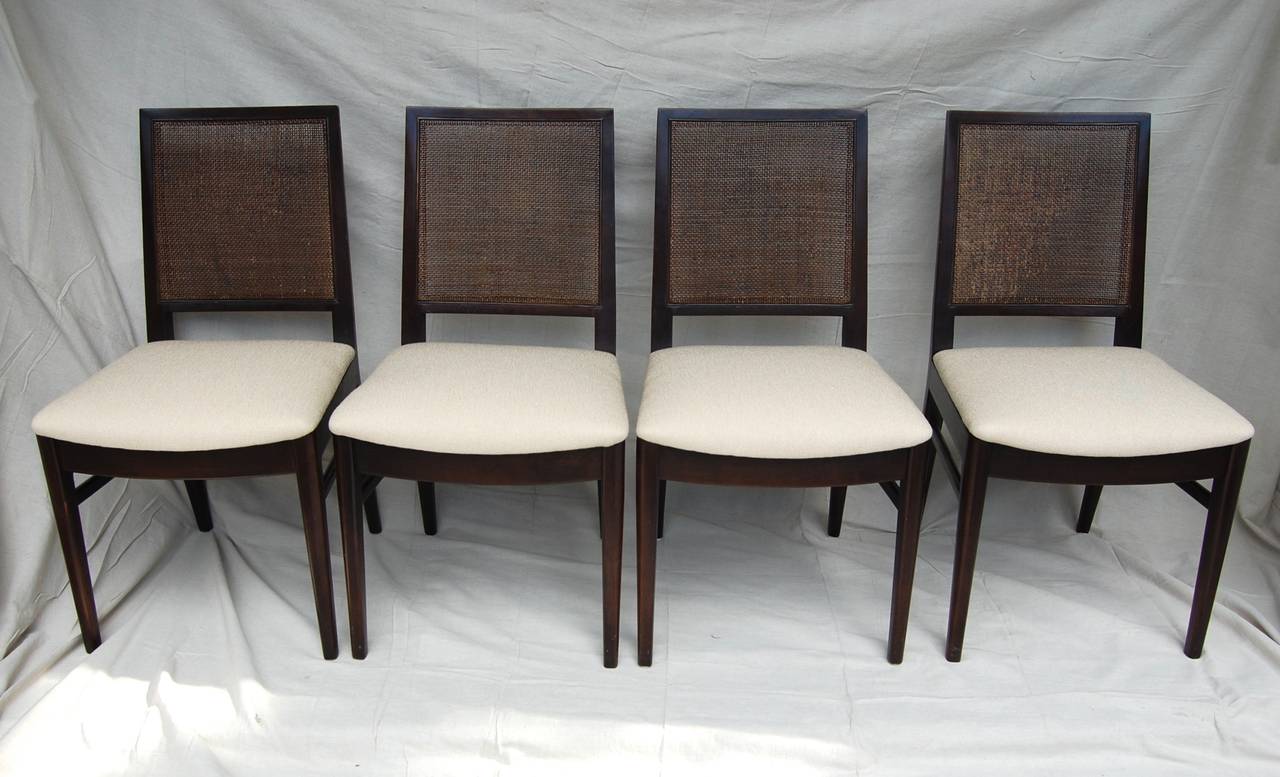Mid-Century Modern John Stuart Set of 8 Ebonized Dining Chairs