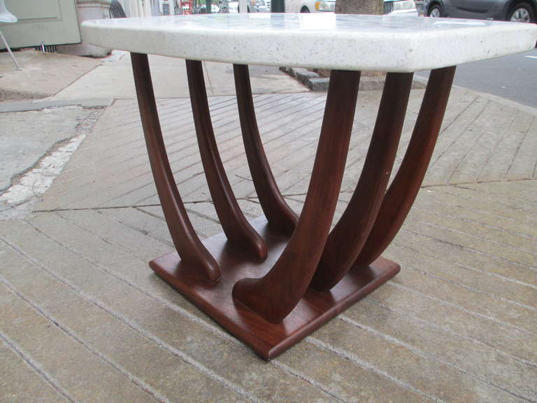 Harvey Probber Terrazzo Topped Walnut End Table In Excellent Condition In Philadelphia, PA