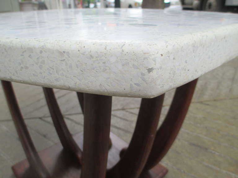 Mid-20th Century Harvey Probber Terrazzo Topped Walnut End Table