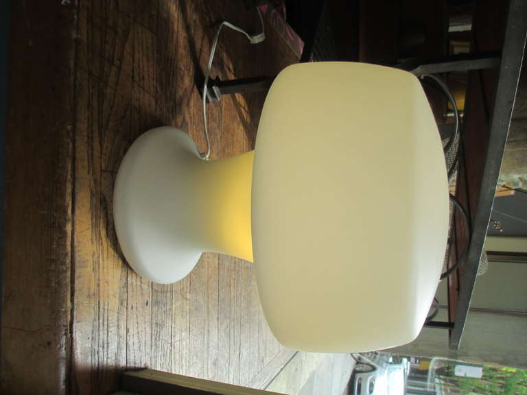 Swedish Frosted Glass Laurel Mushroom Lamp