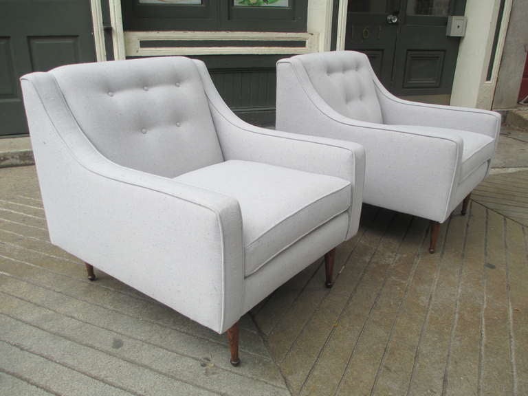 Pair of 1950's Armchairs on Peg Legs
