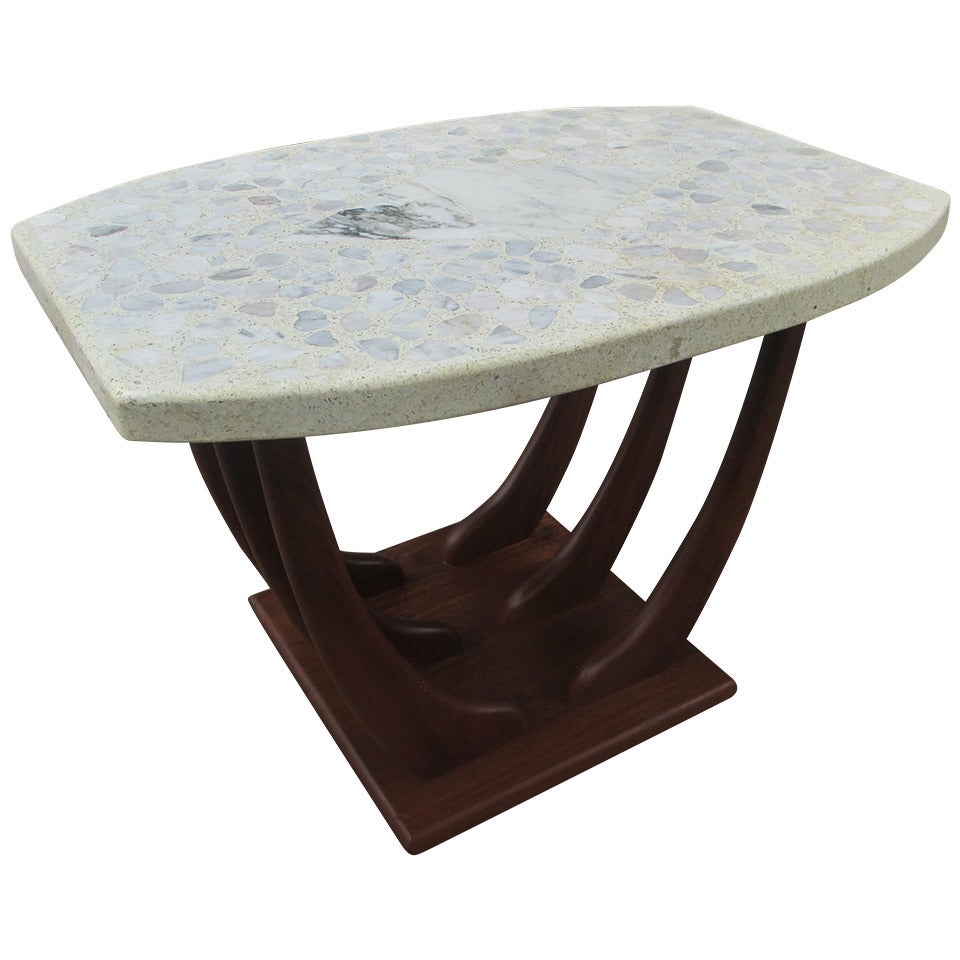 Harvey Probber Terrazzo Topped Walnut End Table