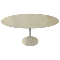 Saarinen Carrara Marble Pedestal Table for Knoll