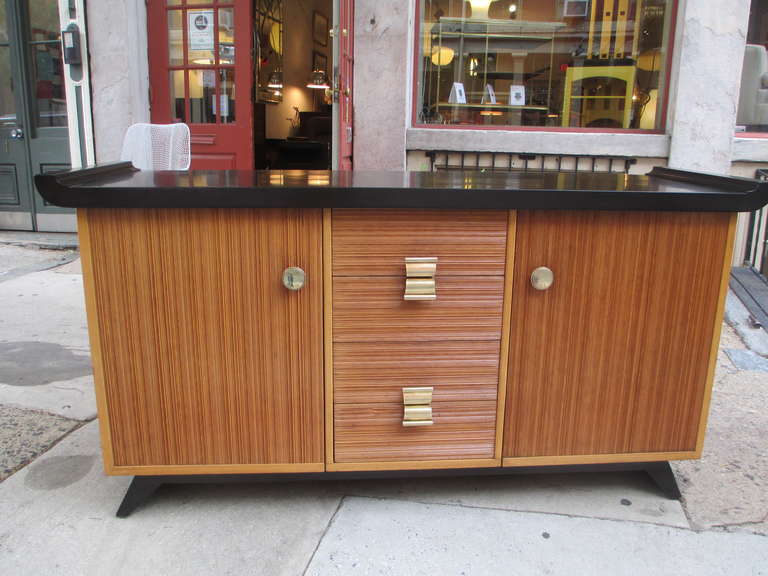 Art Deco Paul Frankl Buffet of Cerused Oak and Lacquered Wood