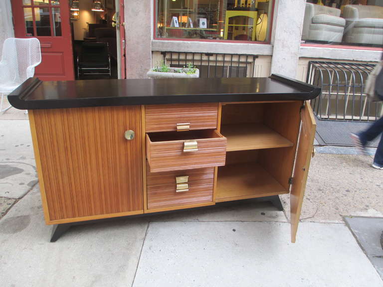 American Paul Frankl Buffet of Cerused Oak and Lacquered Wood