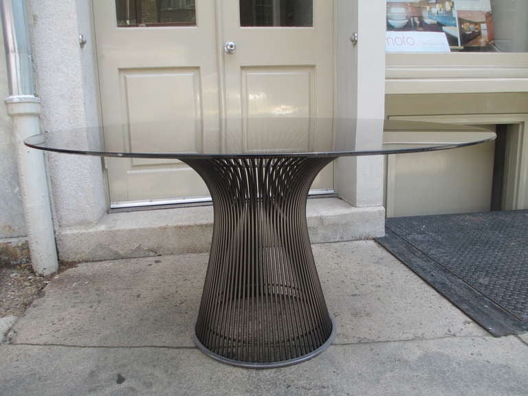 American Platner 54 Inch Bronze Based Dining Table for Knoll