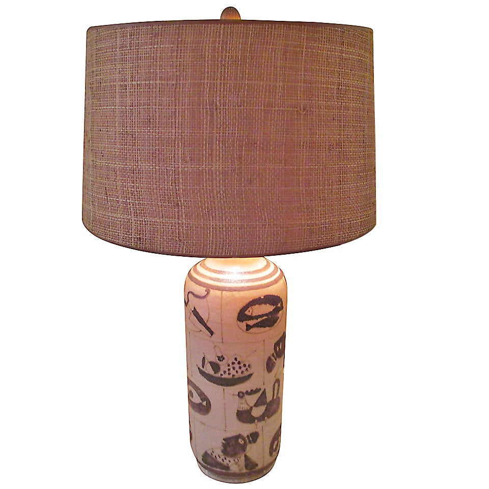 Guido Gambone Ceramic Table Lamp