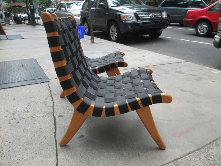 Mid-Century Modern Pair of Domus Strap Chairs by van Beuren