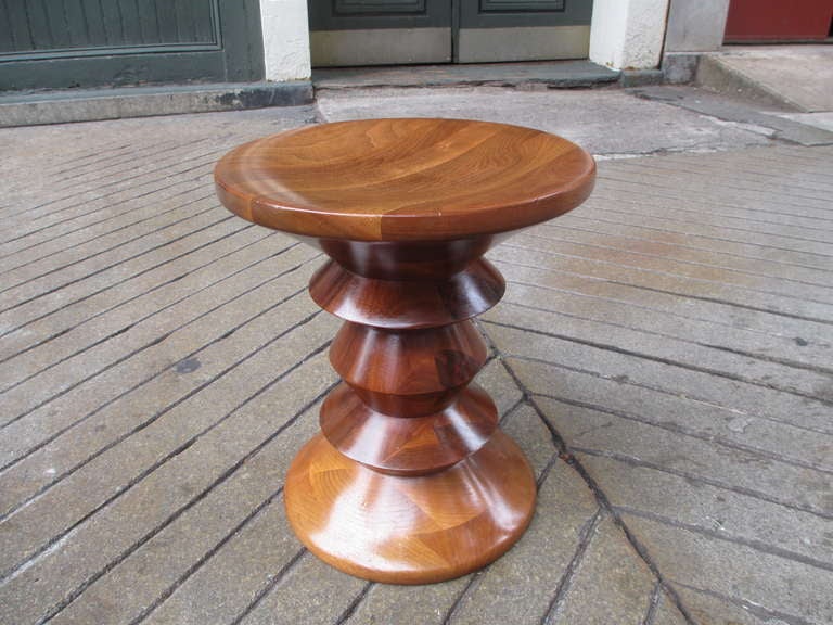 Eames Walnut Time Life Stool In Excellent Condition In Philadelphia, PA