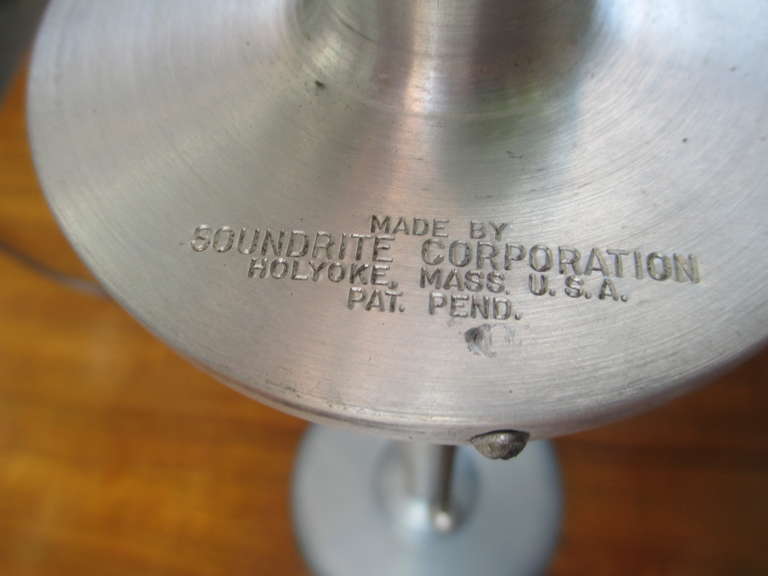 American Soundrite Corporation Machine Age Spun Aluminum Lamp