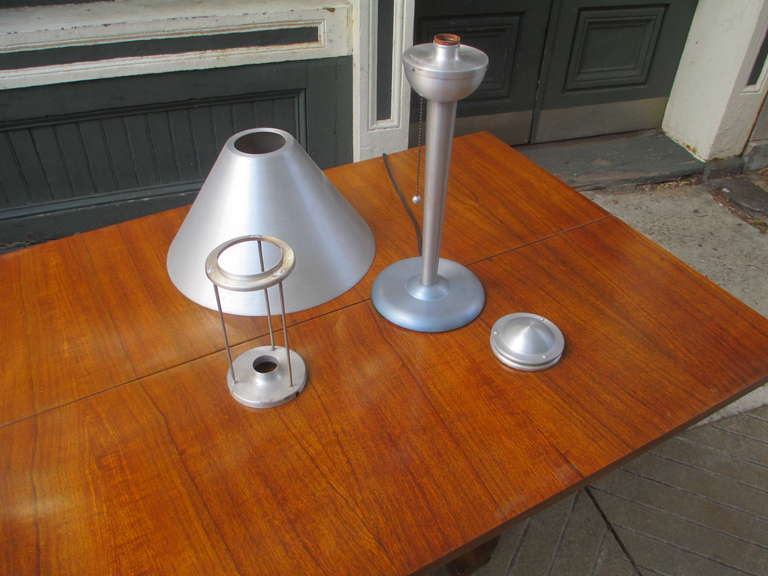 Soundrite Corporation Machine Age Spun Aluminum Lamp In Excellent Condition In Philadelphia, PA