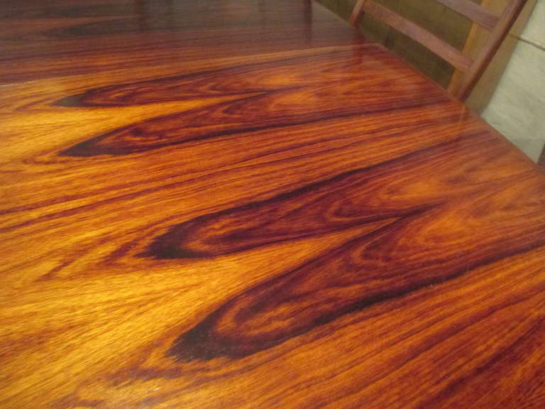 Gudme Rosewood Table with  Six Svegards Rosewood Chairs In Excellent Condition In Philadelphia, PA