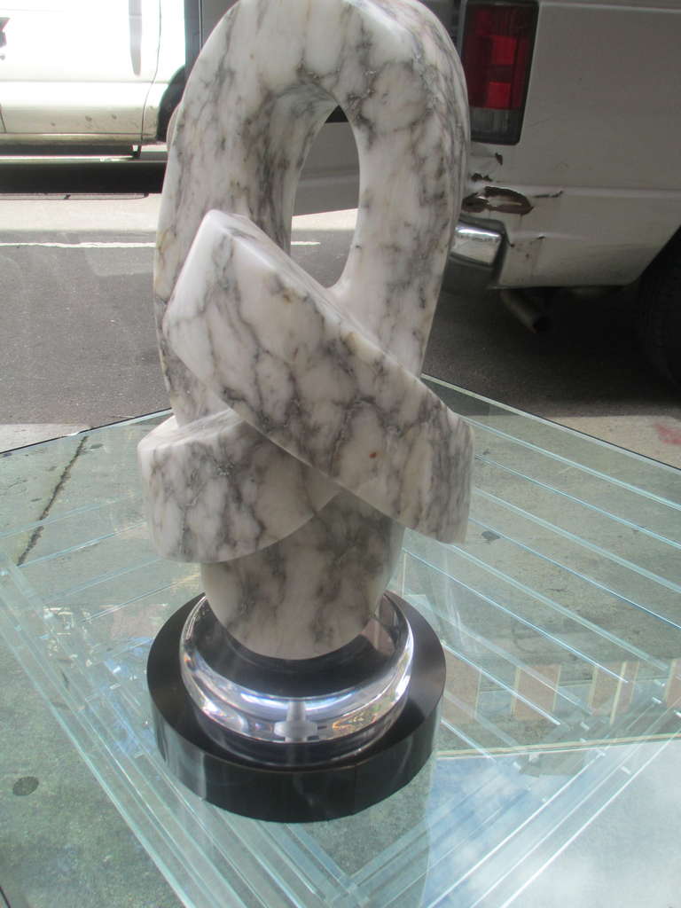 American Marble Modernist Sculpture