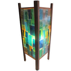 Vintage Libby Pratt Stained Glass Lamp