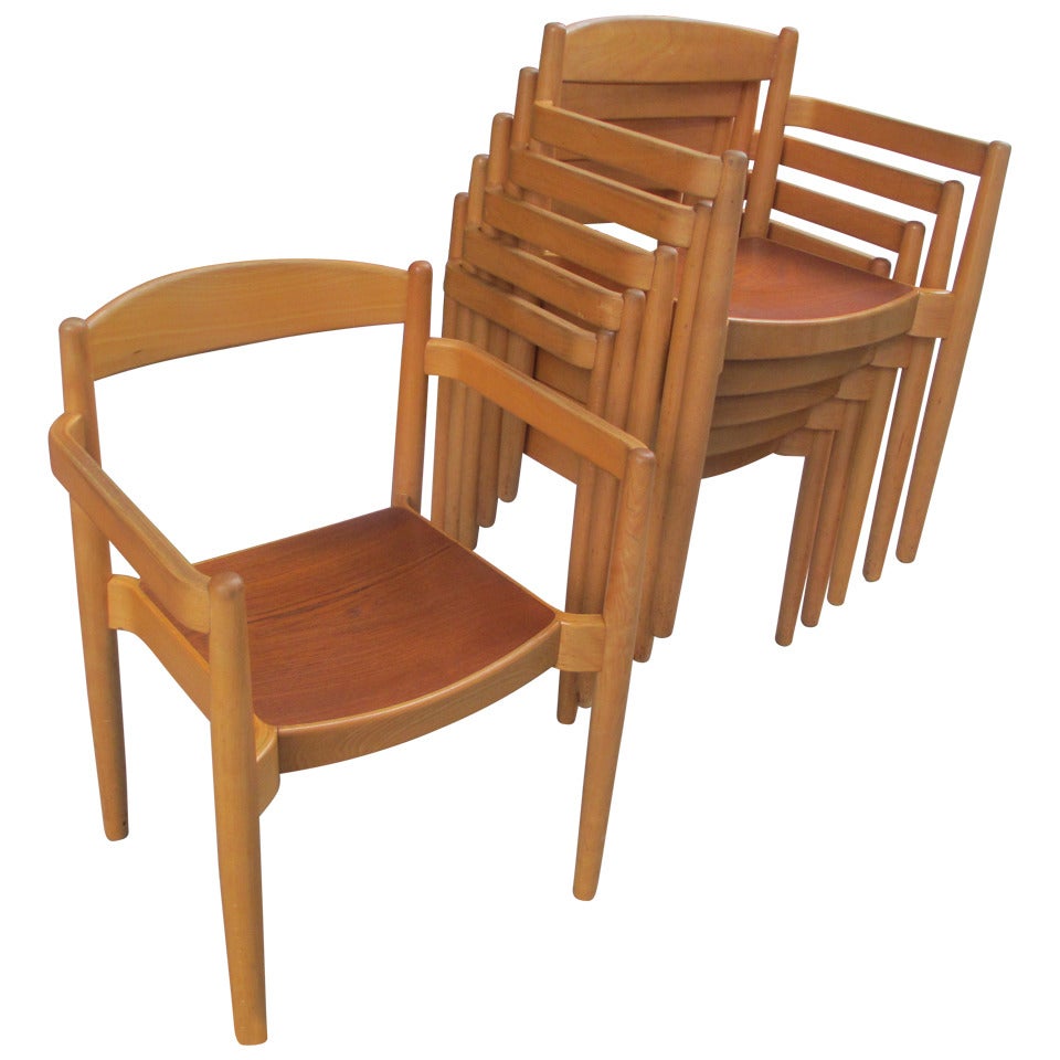 Peter Hvidt Style Stacking Armchairs